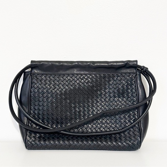 Etienne Aigner Vintage Black Woven Leather Shoulder Bag - Picture 5 of 7